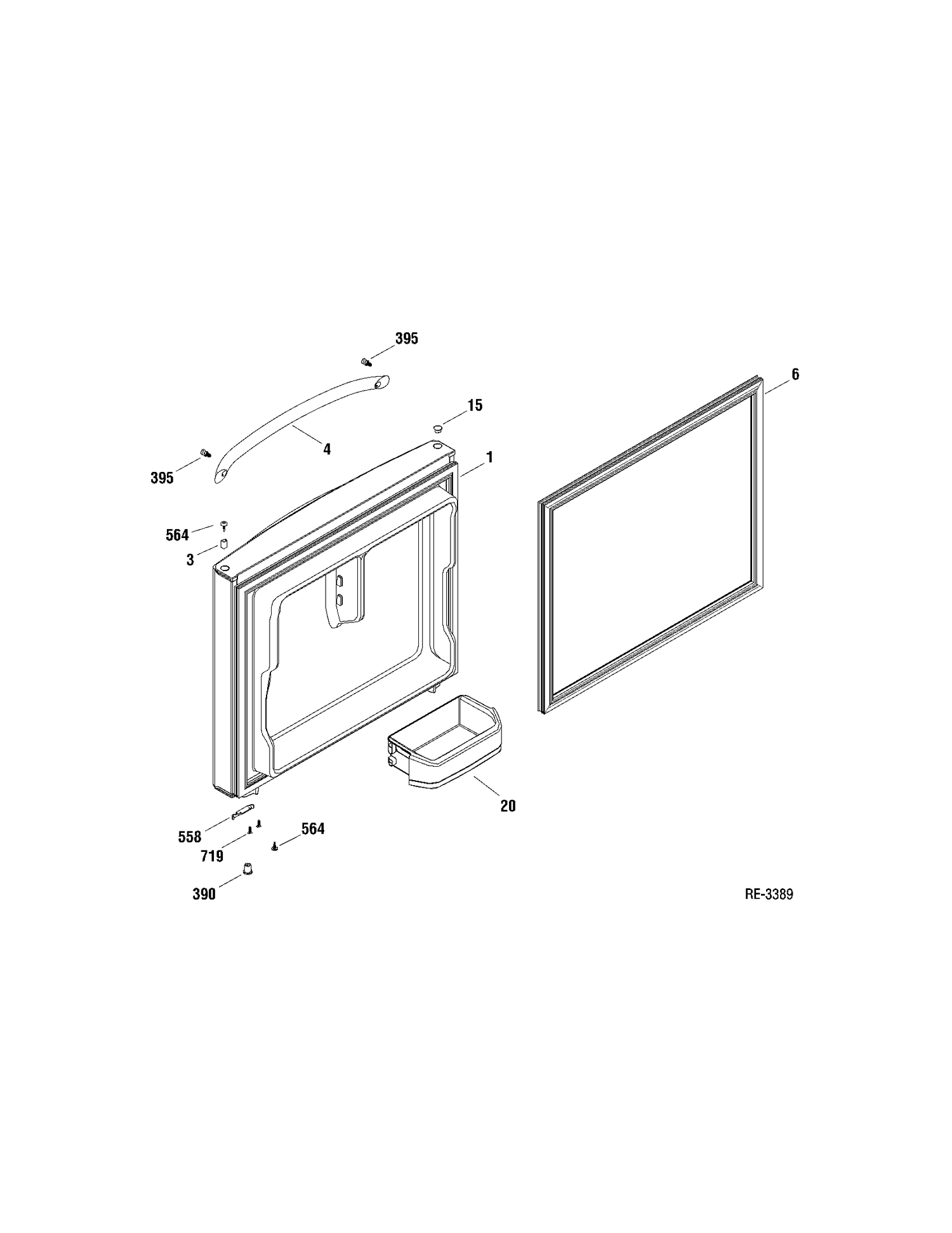 FZ DOOR Diagram and Parts List for GBSC0HBXAEWW  General Electric Refrigerator