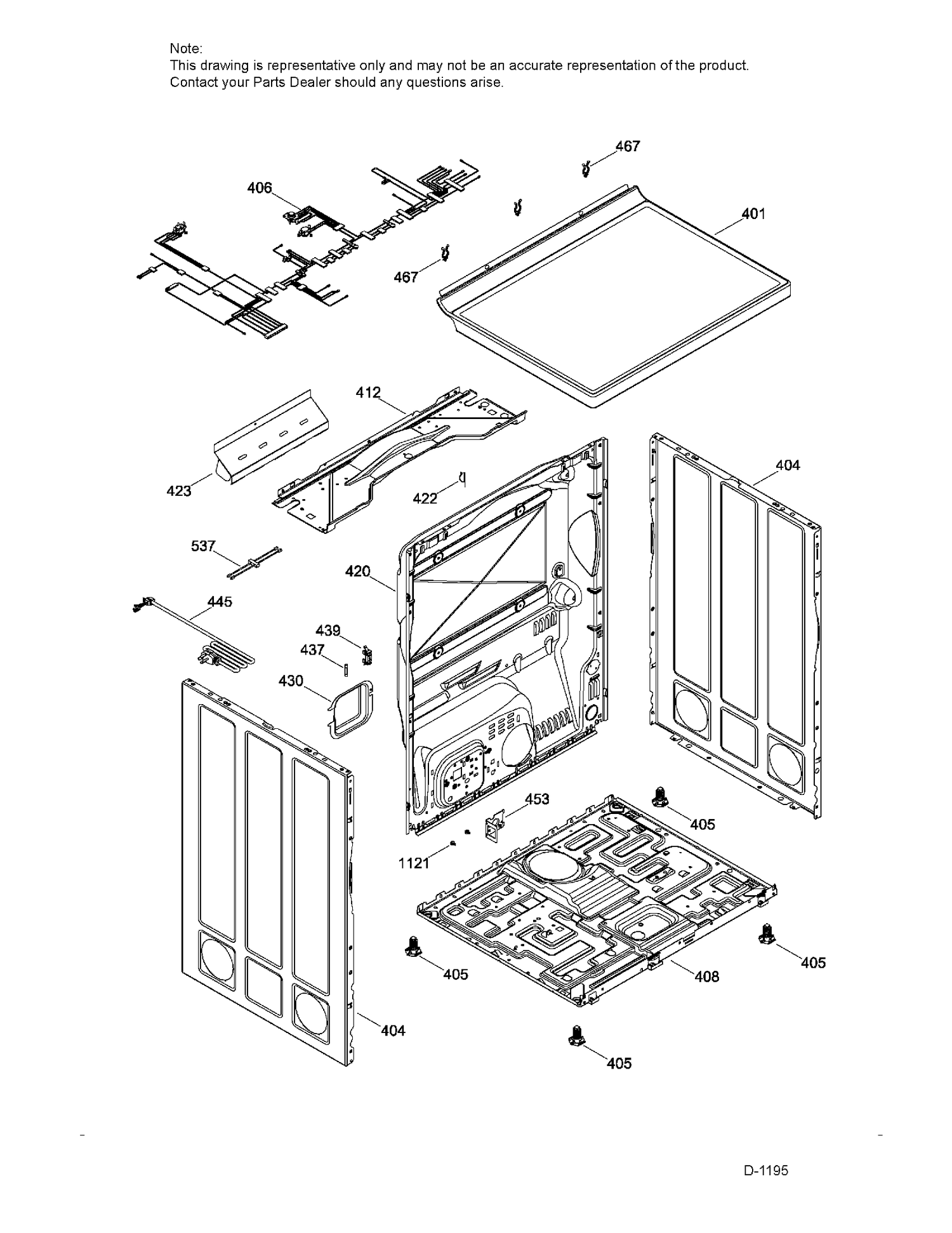 STRUCTURE Diagram and Parts List for GMMP280ED6WS  General Electric Dryer