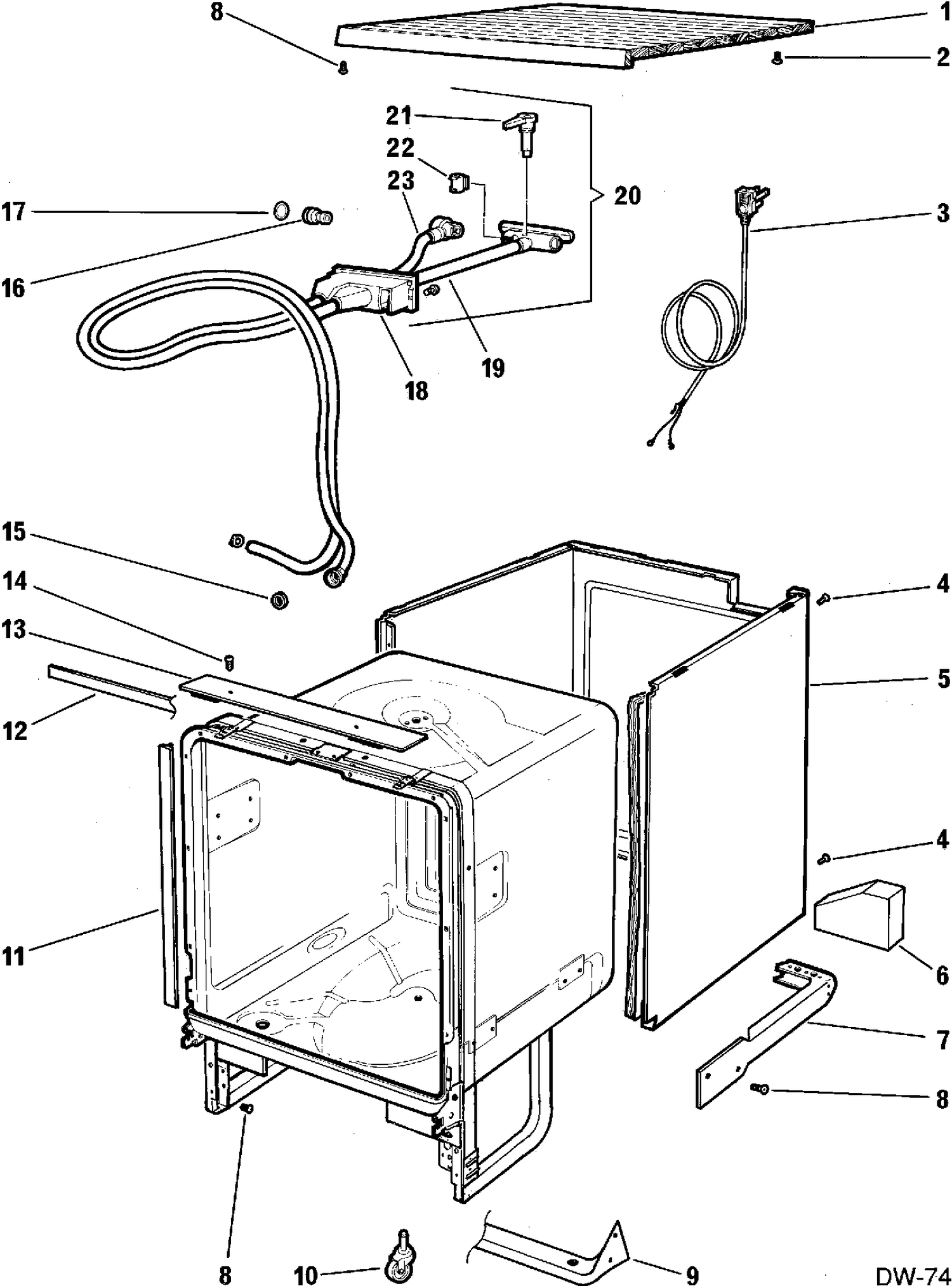WRAPPER & HOSE Diagram and Parts List for 40418118  General Electric Dishwasher