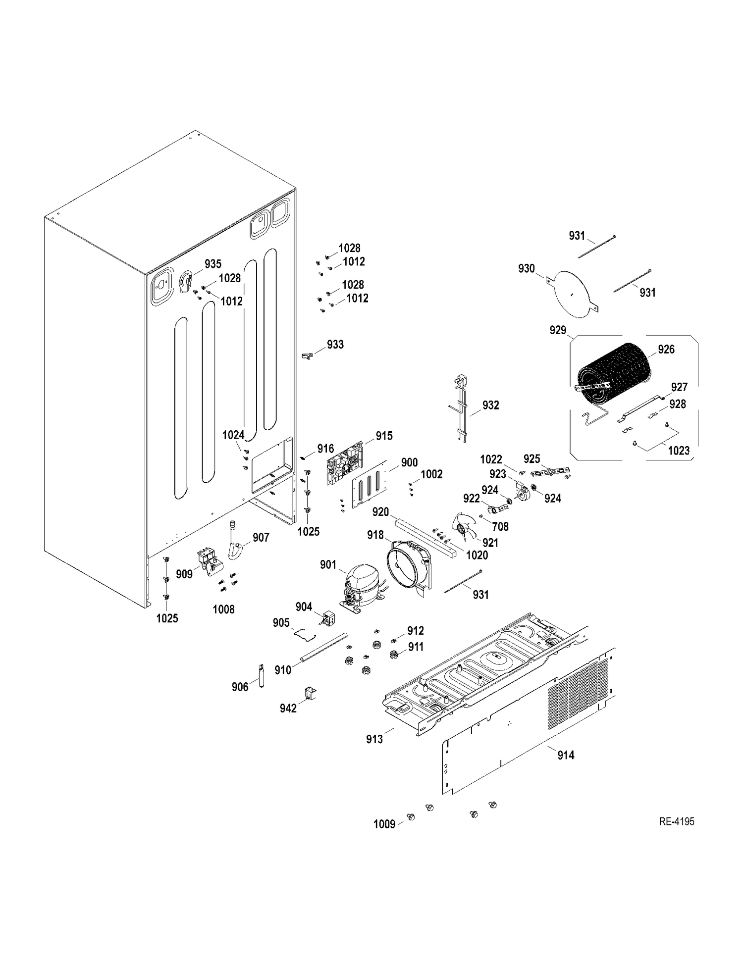 SYSTEM Diagram and Parts List for GSRC3QGZAFBB  General Electric Refrigerator