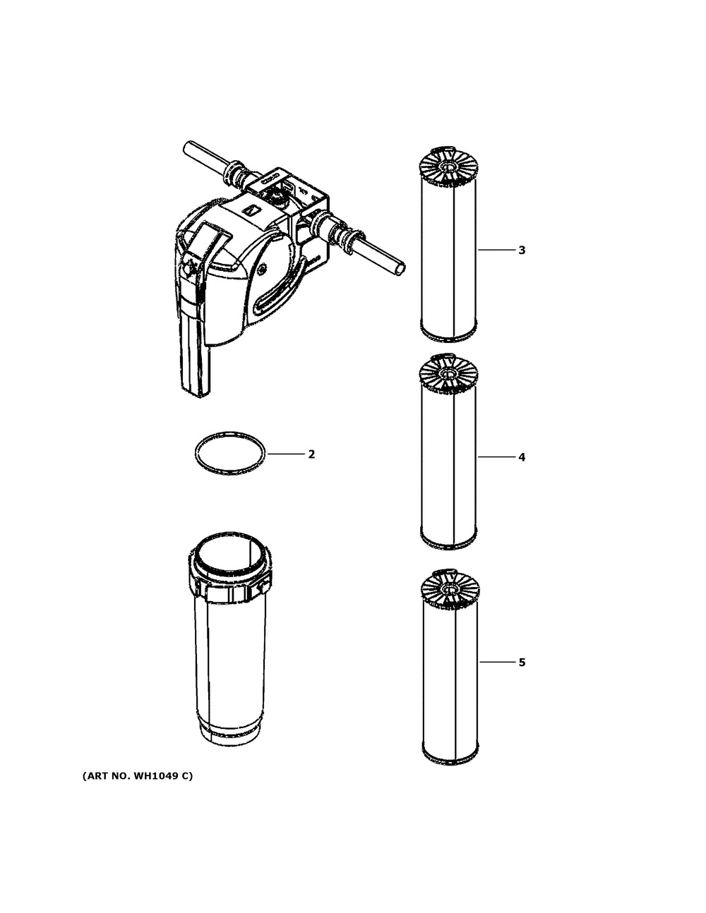 Optional Filters Diagram and Parts List for GXWH70M00  General Electric Water Filter System