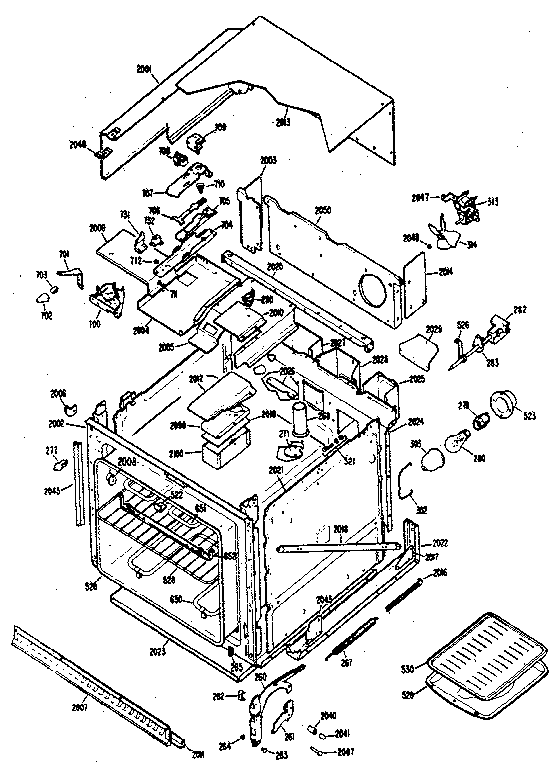 Replacement Parts Diagram and Parts List for JKP07G0J3  General Electric Wall Oven