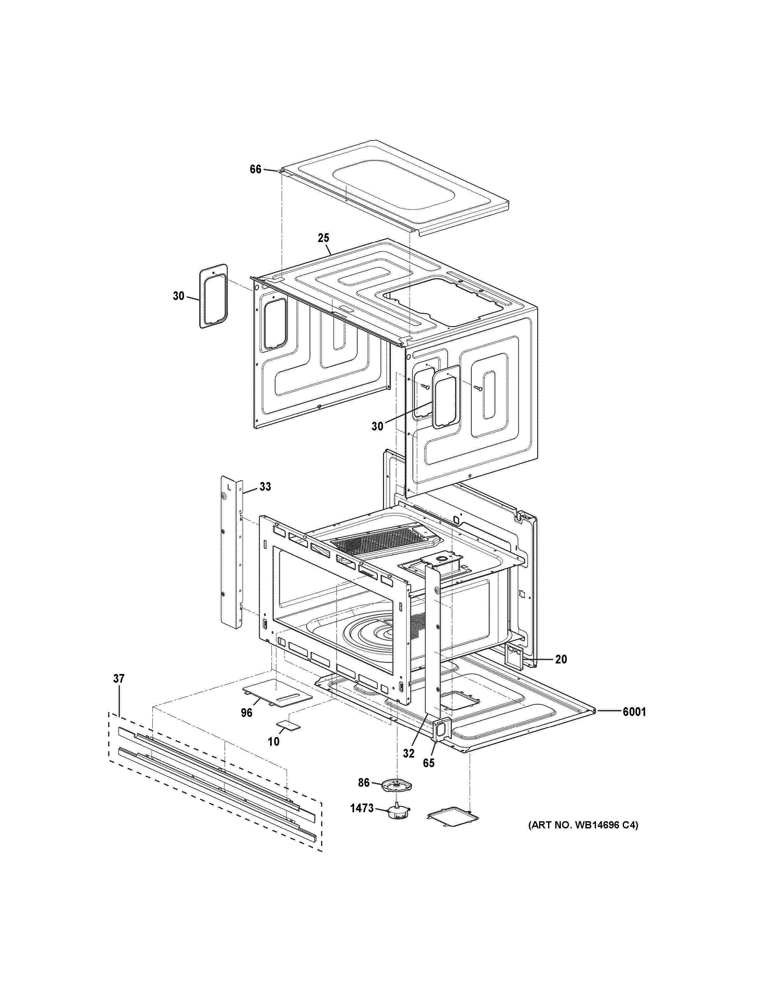 OVEN CAVITY PARTS Diagram and Parts List for CSB9120SJ3SS  General Electric Microwave