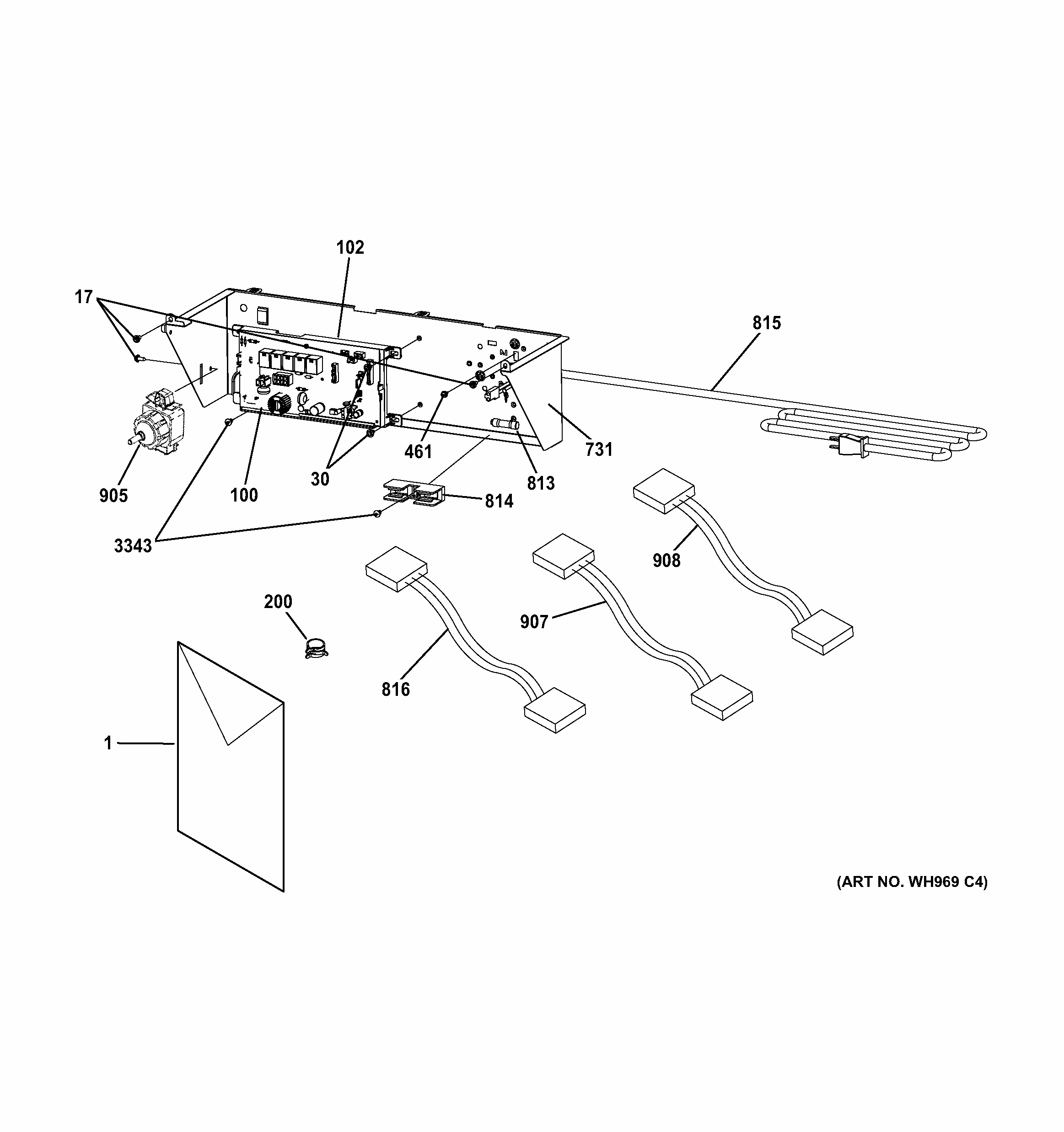 Controls Diagram and Parts List for 26715321  Kenmore Washer Dryer Combo