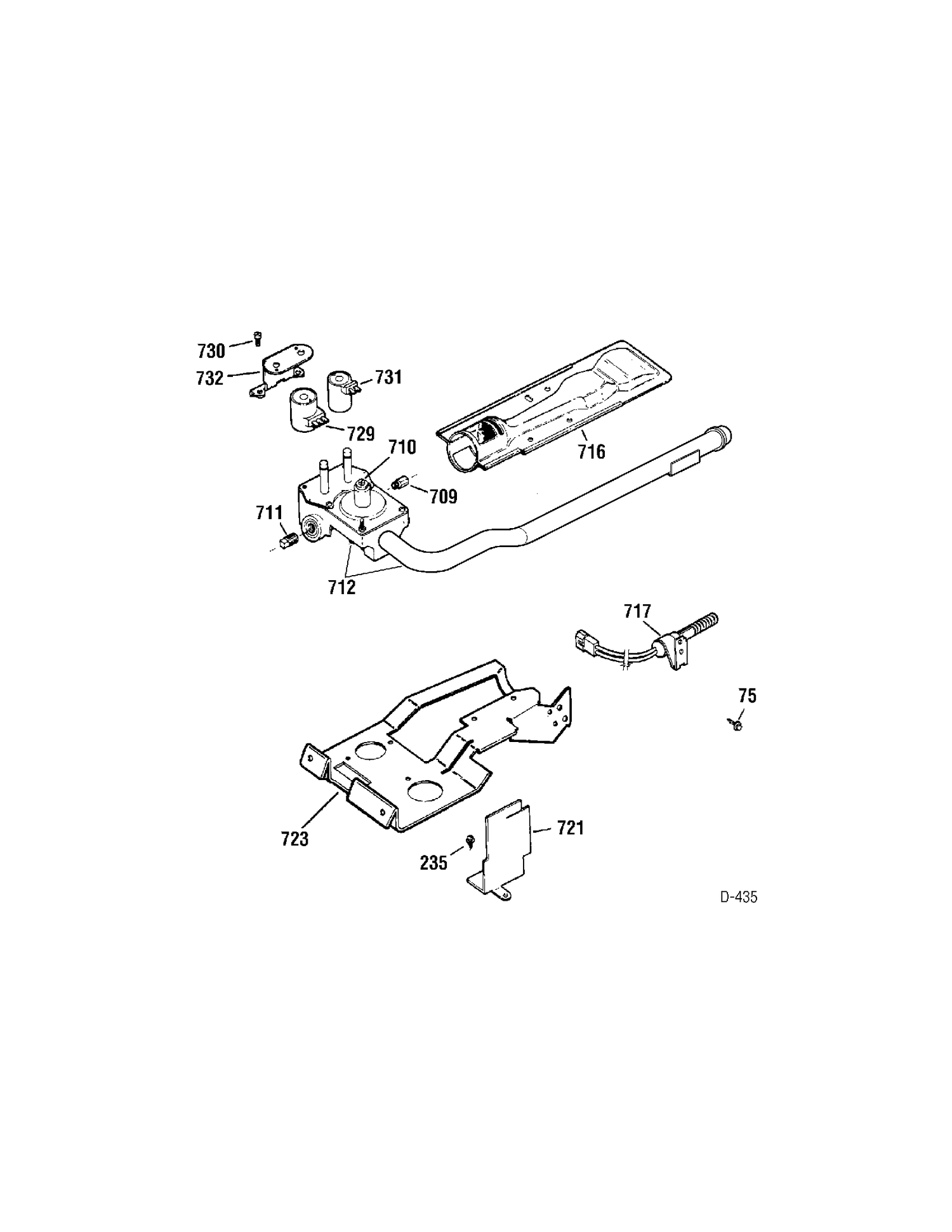 GAS VALVE Diagram and Parts List for GNSR465GB6WW  General Electric Dryer