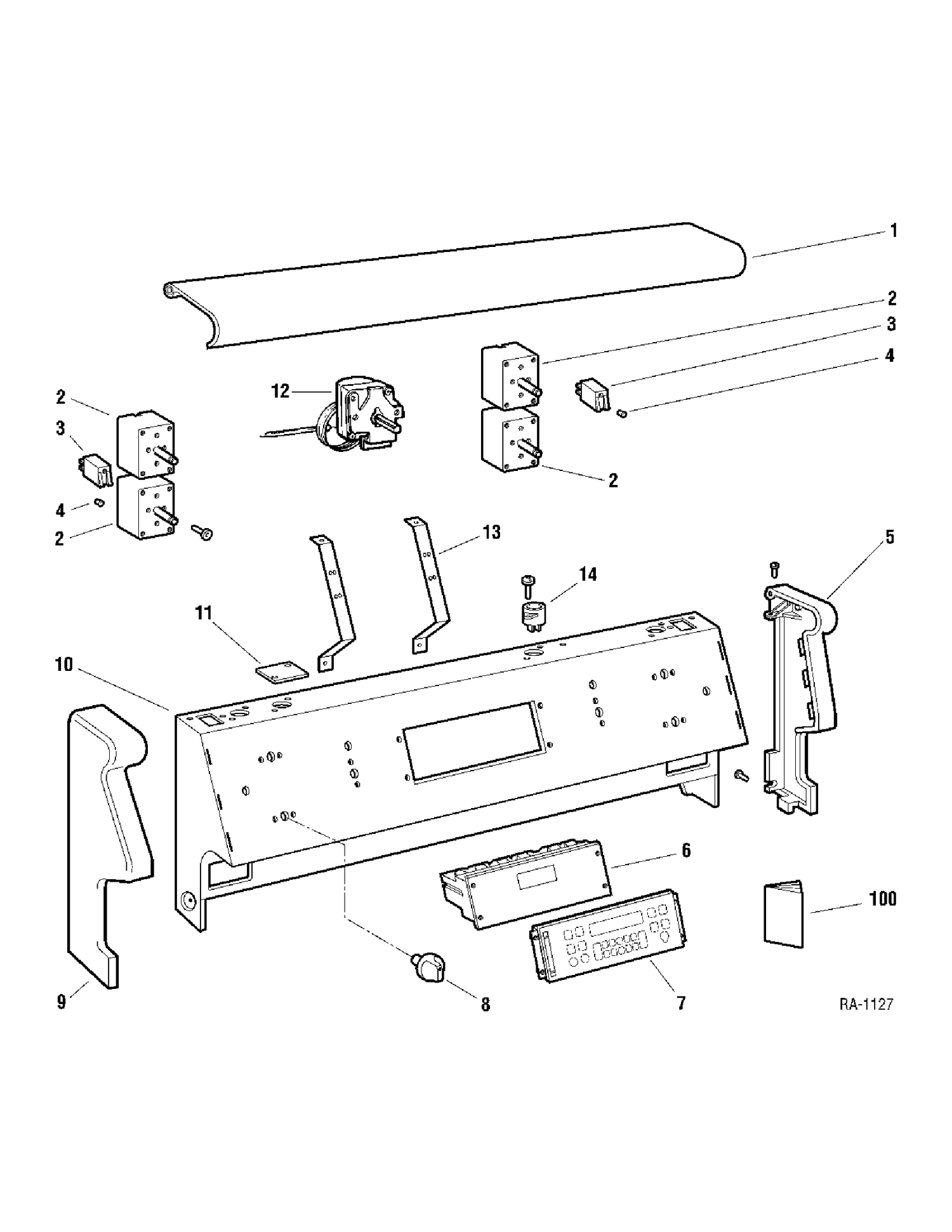BACKGUARD Diagram and Parts List for 10551-3  General Electric Range