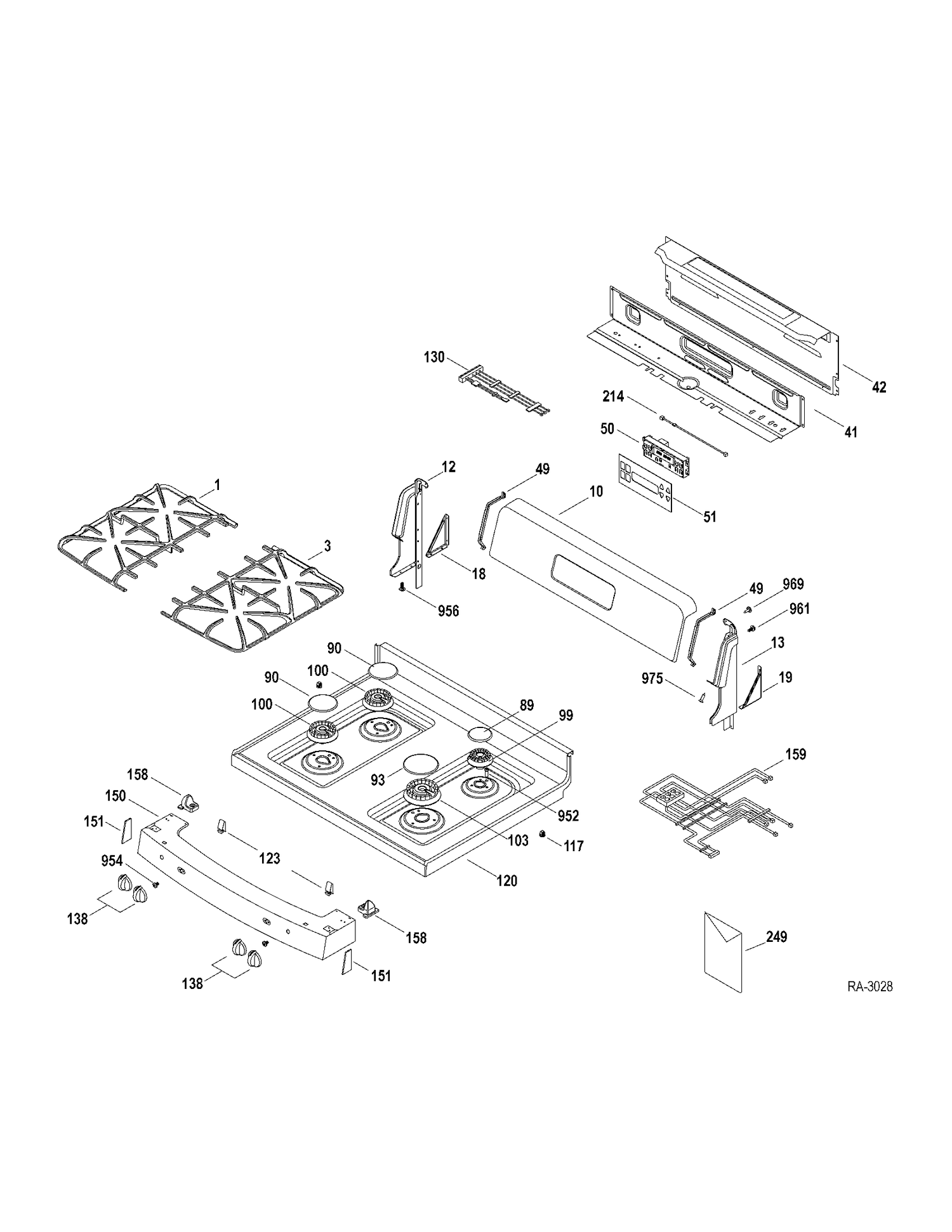 CONTROLS Diagram and Parts List for 147213  General Electric Range