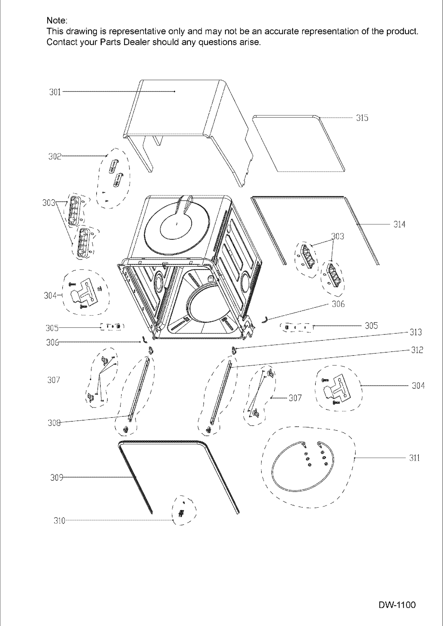 BODY PARTS Diagram and Parts List for PDT660SSF1SS  General Electric Dishwasher