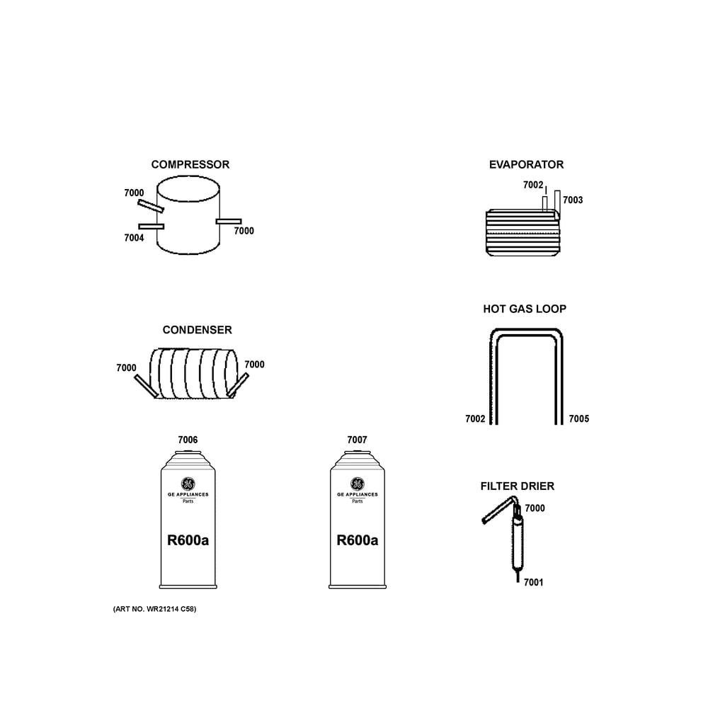 Lokring Connectors Diagram and Parts List for UCC15NPRDII  General Electric Ice Maker