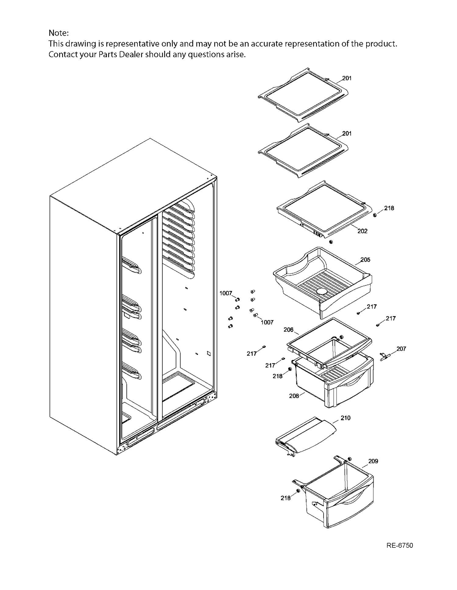 FF SHELVES Diagram and Parts List for GSRL3KLXHFLB  General Electric Refrigerator