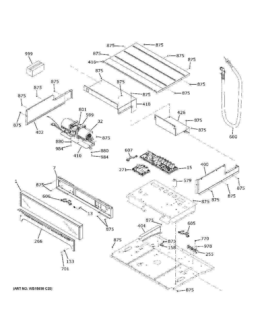 Control Panel Diagram and Parts List for ZKD90DPSN2SS  General Electric Wall Oven