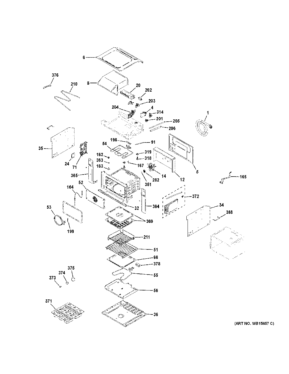 Body parts Diagram and Parts List for ZMB9031SN1SS  General Electric Microwave
