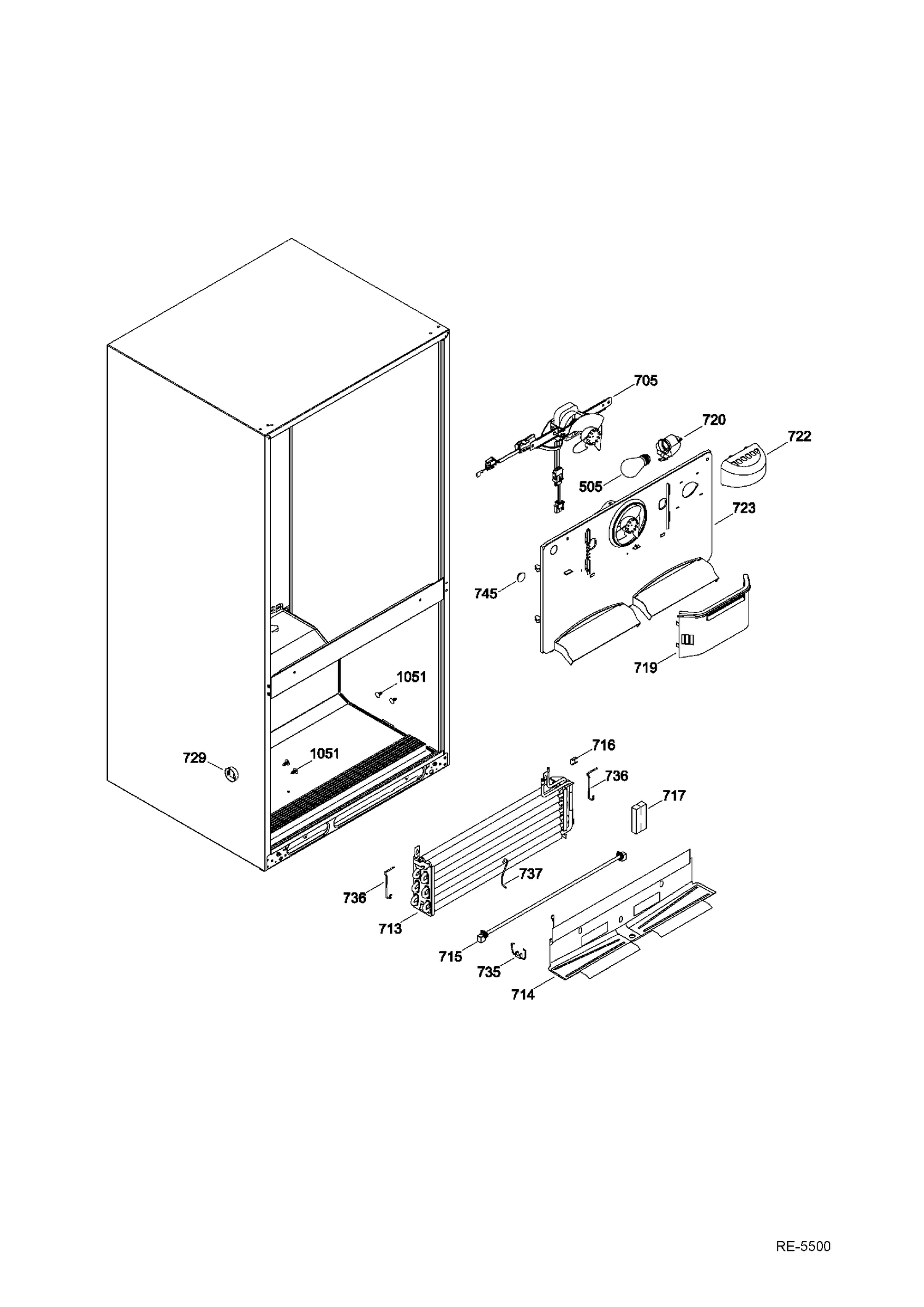 FZ FUNCTIONAL PARTS Diagram and Parts List for GBR20DSEARBS  General Electric Refrigerator