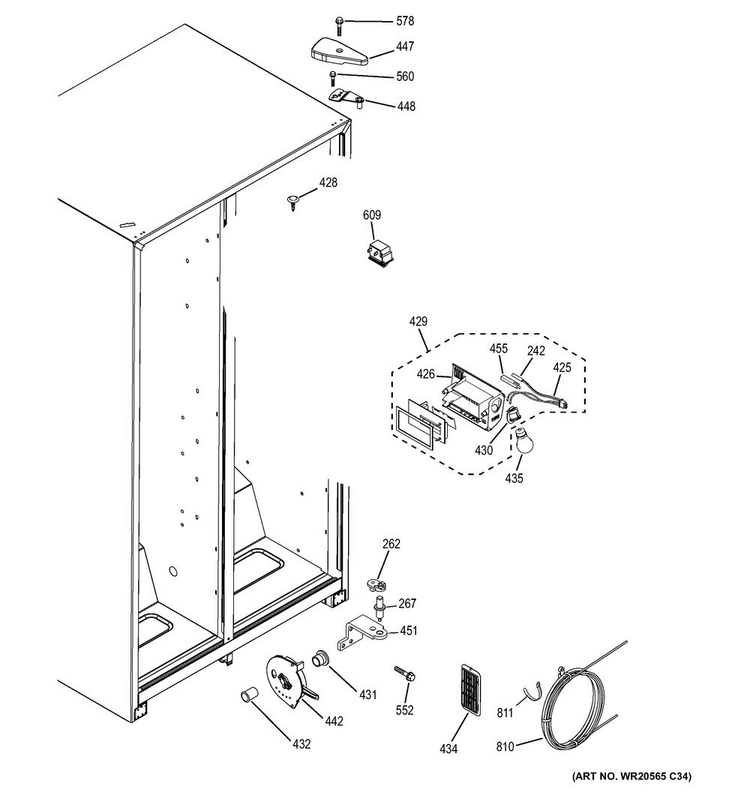 Fresh Food Section Diagram and Parts List for GSS20ETHDBB  General Electric Refrigerator