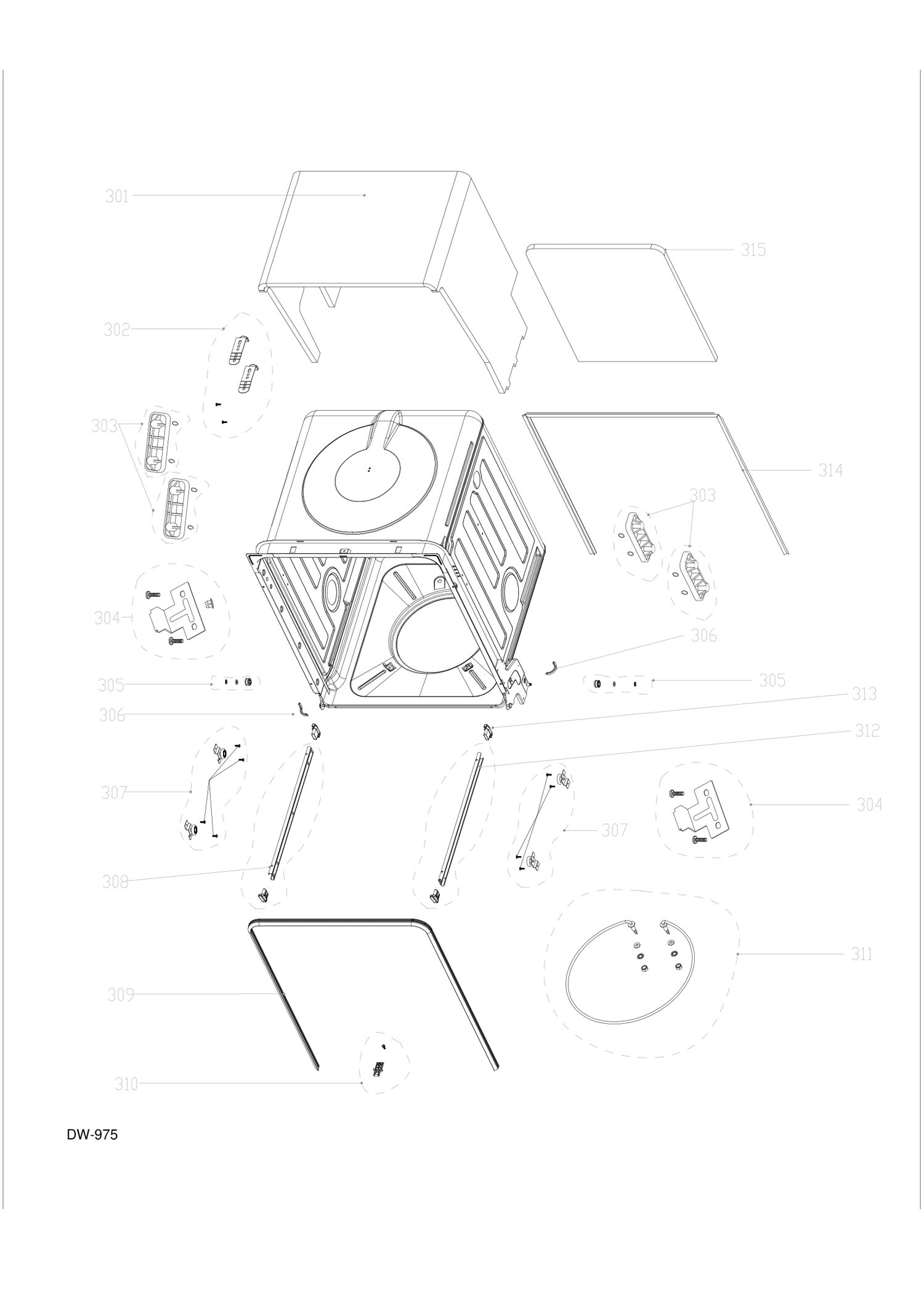 BODY PARTS Diagram and Parts List for GDT650SSF0SS  General Electric Dishwasher