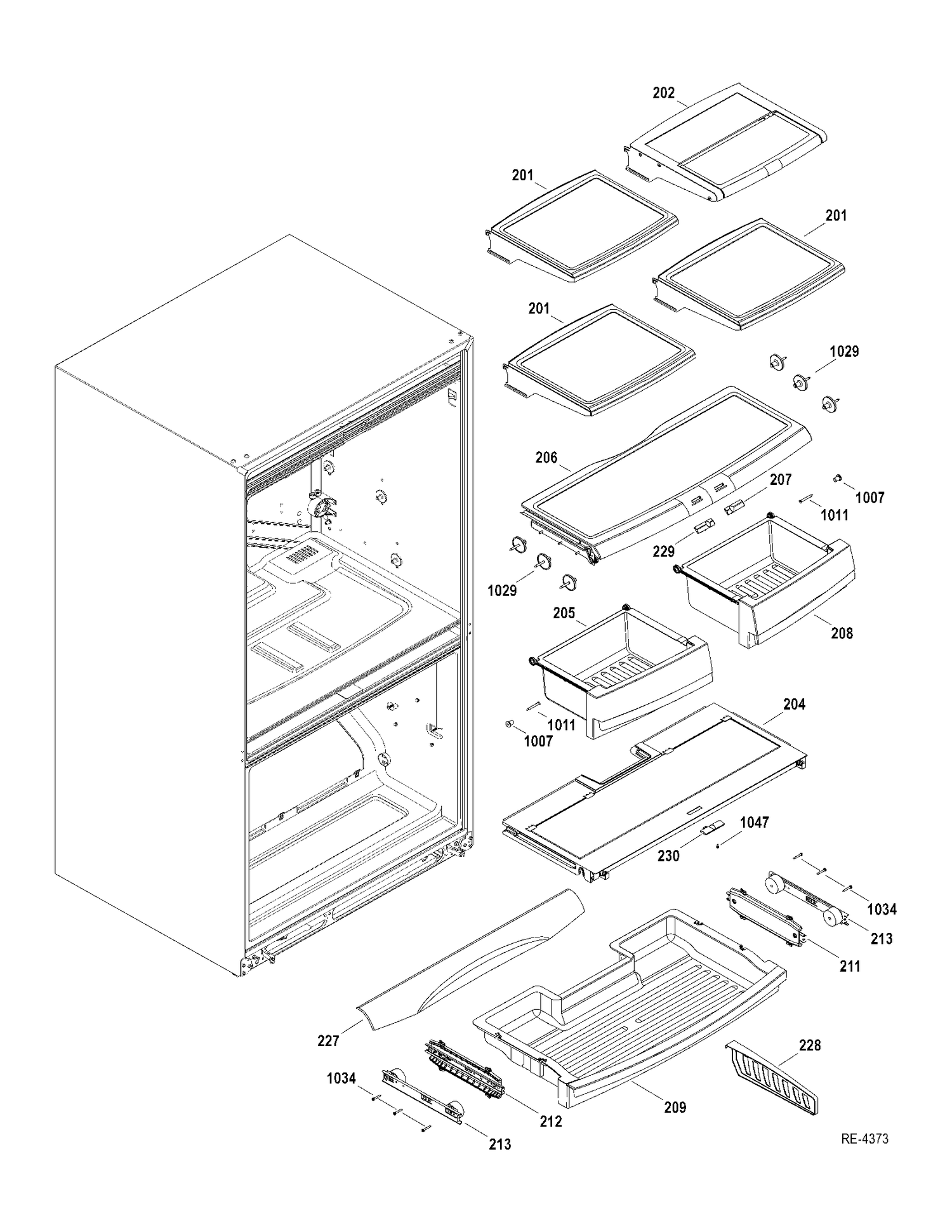 FF SHELVES Diagram and Parts List for CFCP1NIYDSS  General Electric Refrigerator
