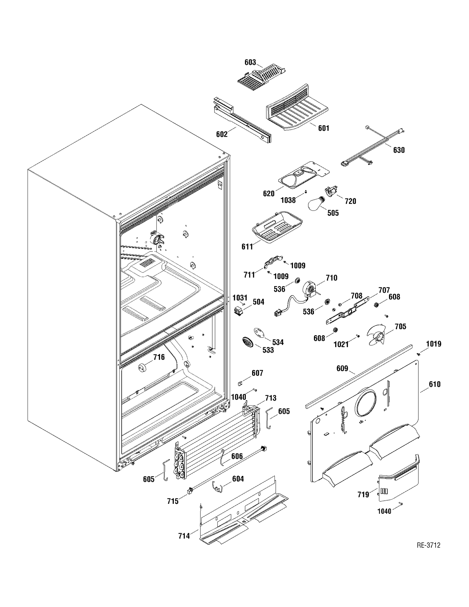 FZ SECTION Diagram and Parts List for GDRS3KBYARSS  General Electric Refrigerator