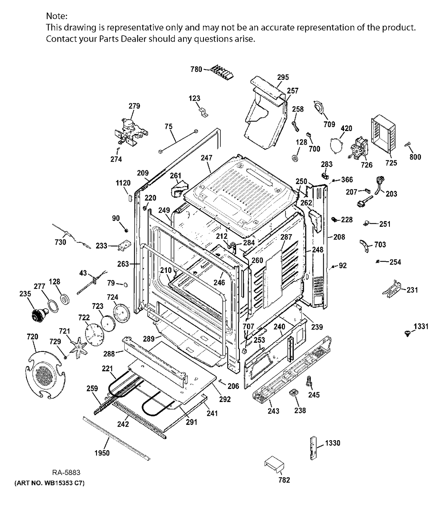 BODY PARTS Diagram and Parts List for PCGB945SEF3SS  General Electric Range