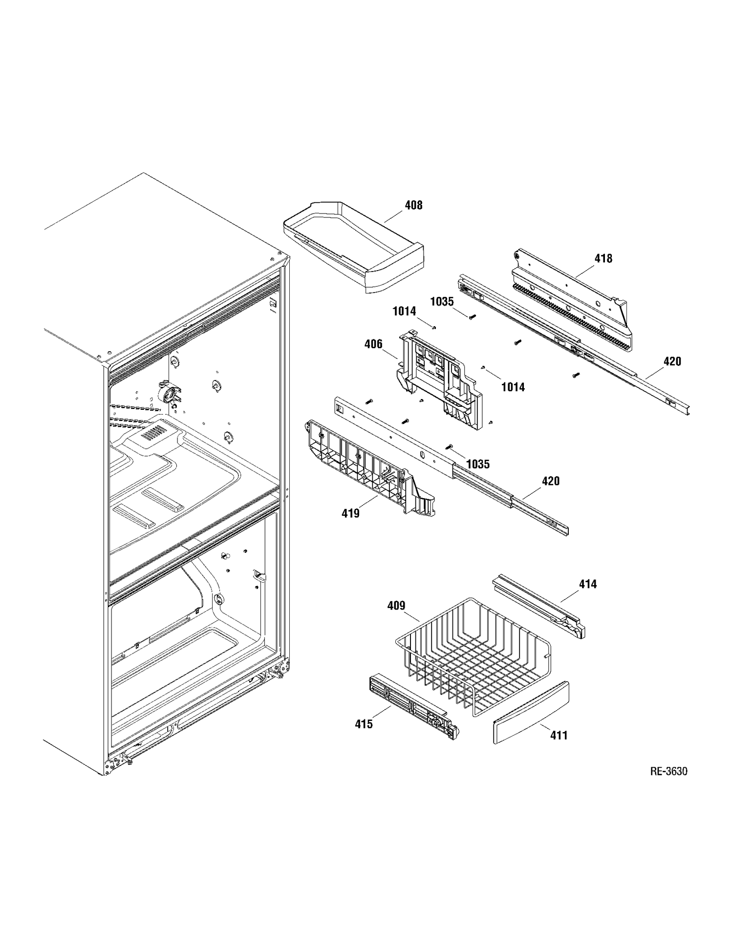 FZ SHELVES Diagram and Parts List for GDRS3KBYARSS  General Electric Refrigerator