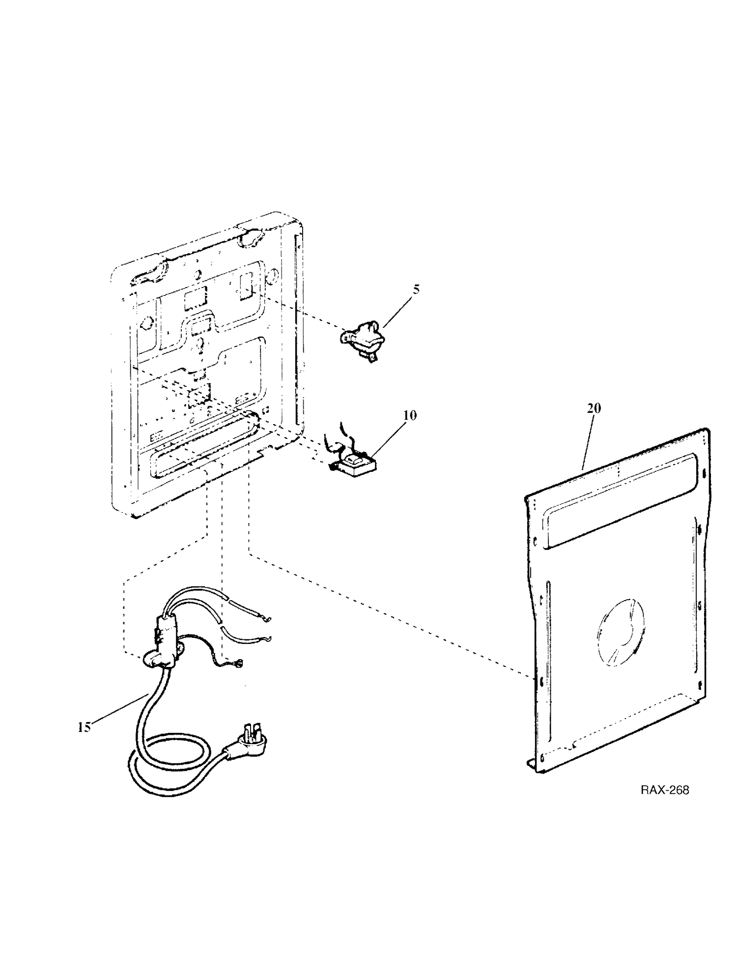 REAR PARTS GROUP Diagram and Parts List for 13328-2  General Electric Range
