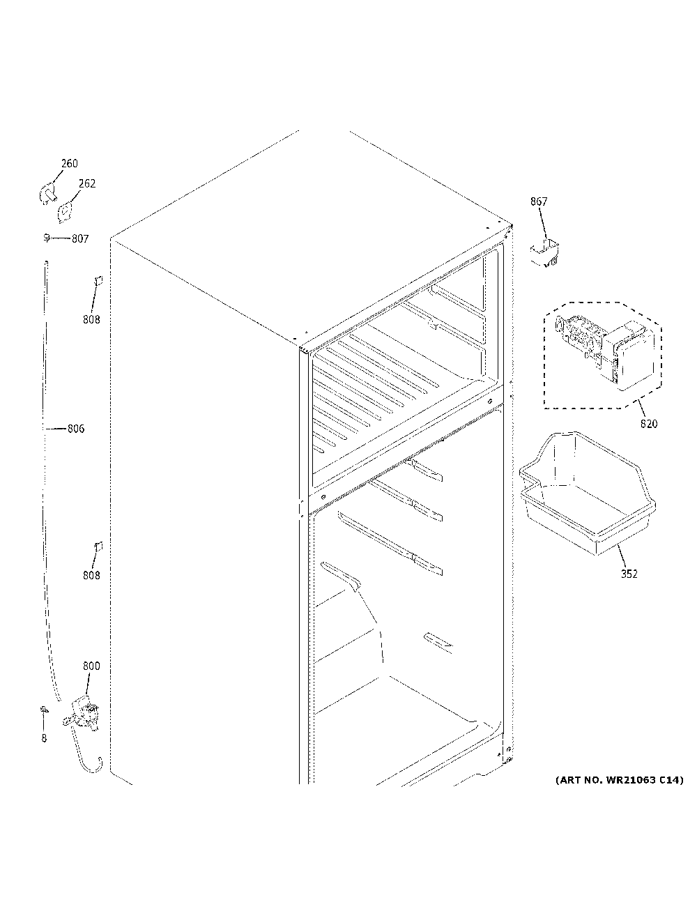 Ice maker Diagram and Parts List for GIE18GTNDRBB  General Electric Refrigerator