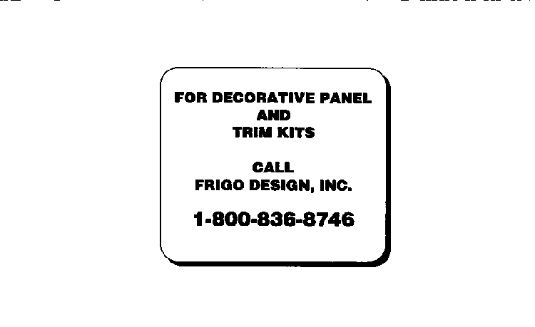 Panel And Trim Kits Diagram and Parts List for TBX18JATRAD  General Electric Refrigerator