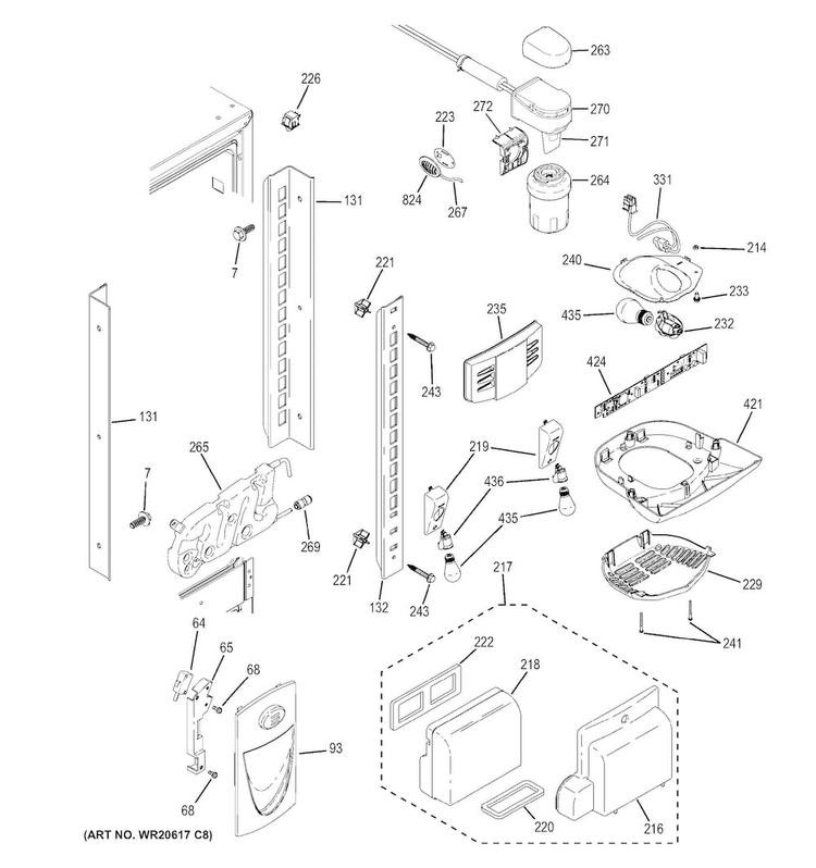 Fresh Food Section Diagram and Parts List for GNS23GGHBFWW  General Electric Refrigerator