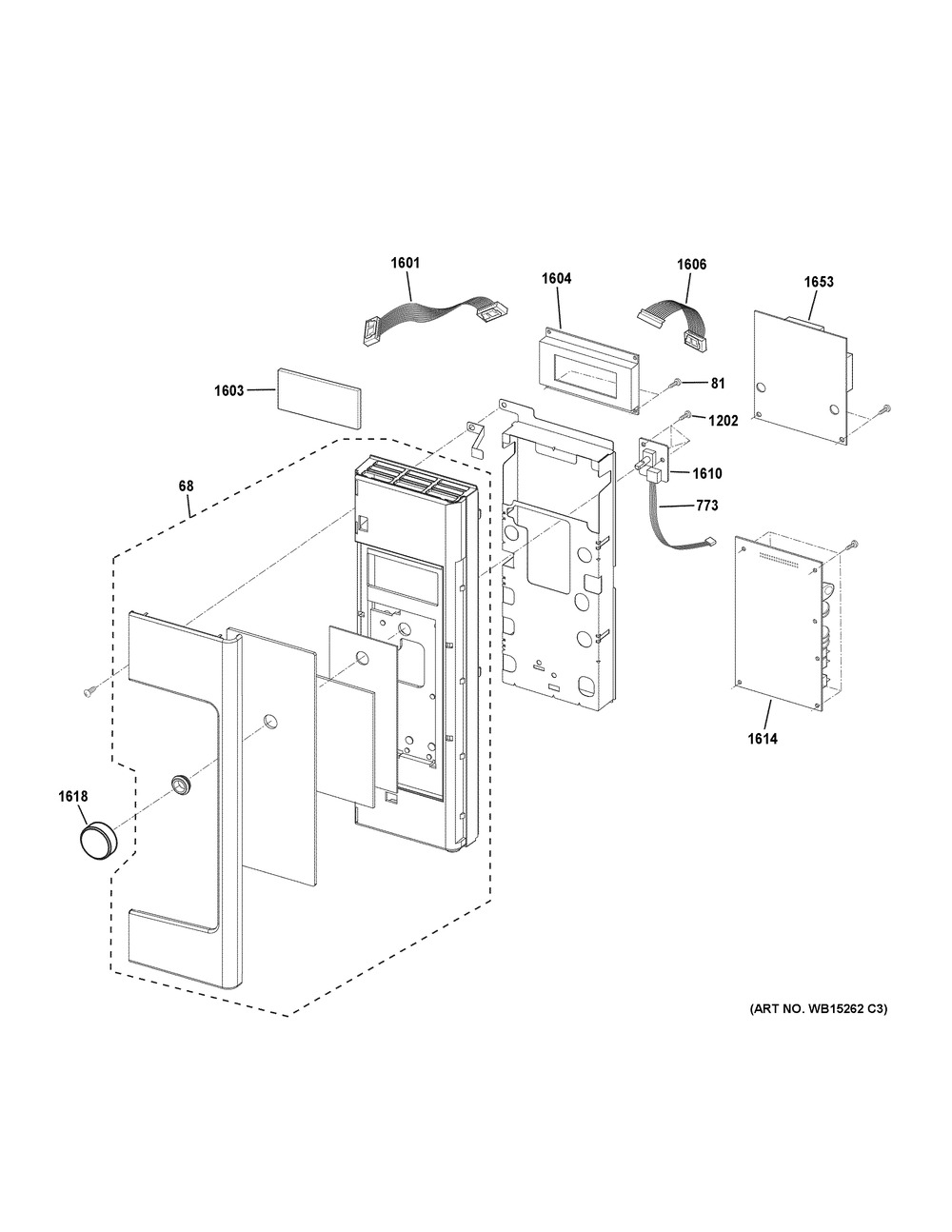 Control Parts Diagram and Parts List for PSA9240SF6SS  General Electric Microwave Oven Combo