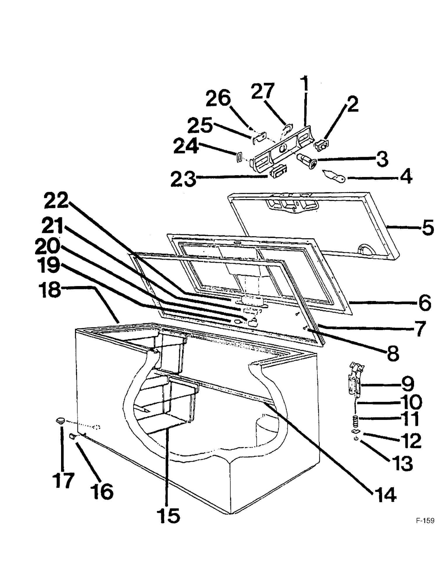 FREEZER CABINET Diagram and Parts List for 81360 DCF1200WE General Electric Freezer
