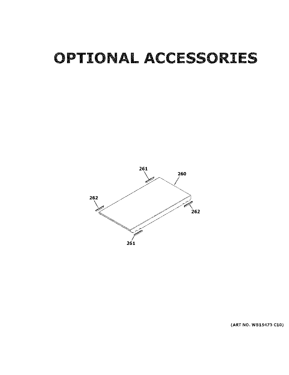 Optional Accessories Diagram and Parts List for CGU486P3T1D1  General Electric Cooktop