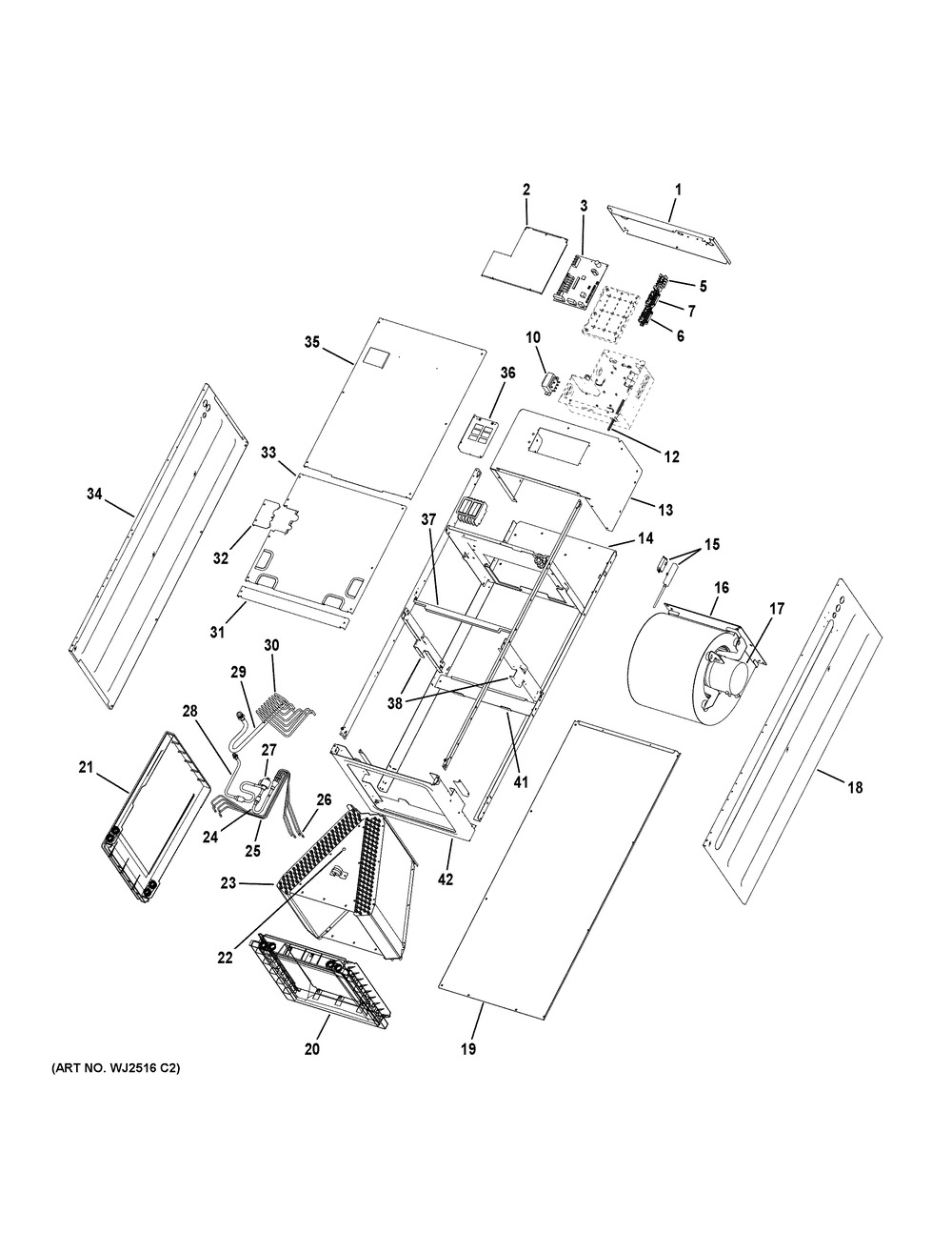 Room Air Conditioner Diagram and Parts List for MVAX060ME2AA1  General Electric Air Conditioner