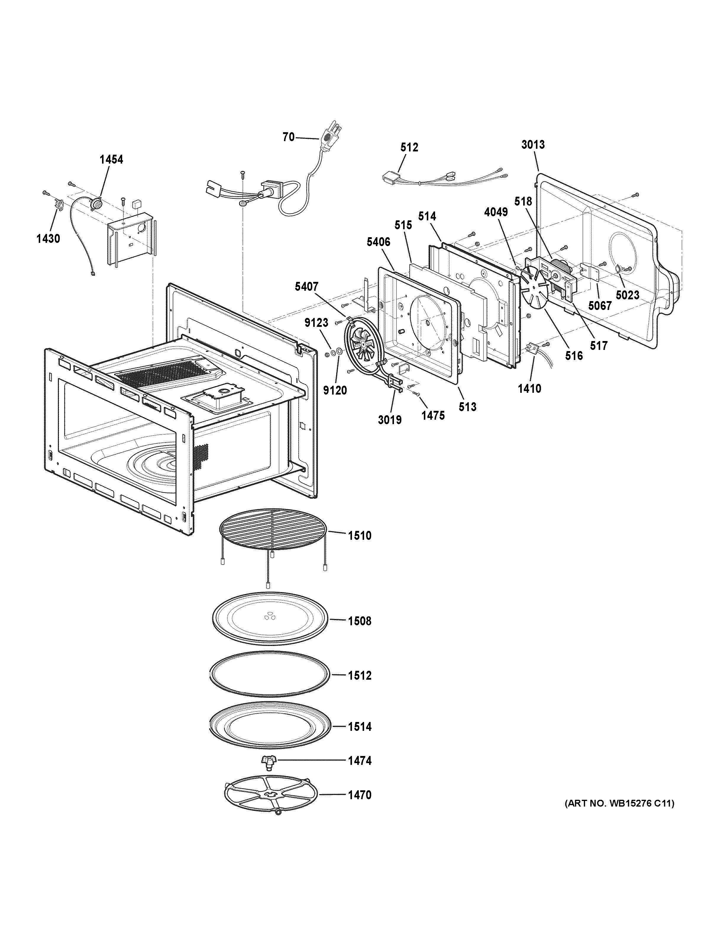 INTERIOR PARTS Diagram and Parts List for PSB9120BL1TS  General Electric Range