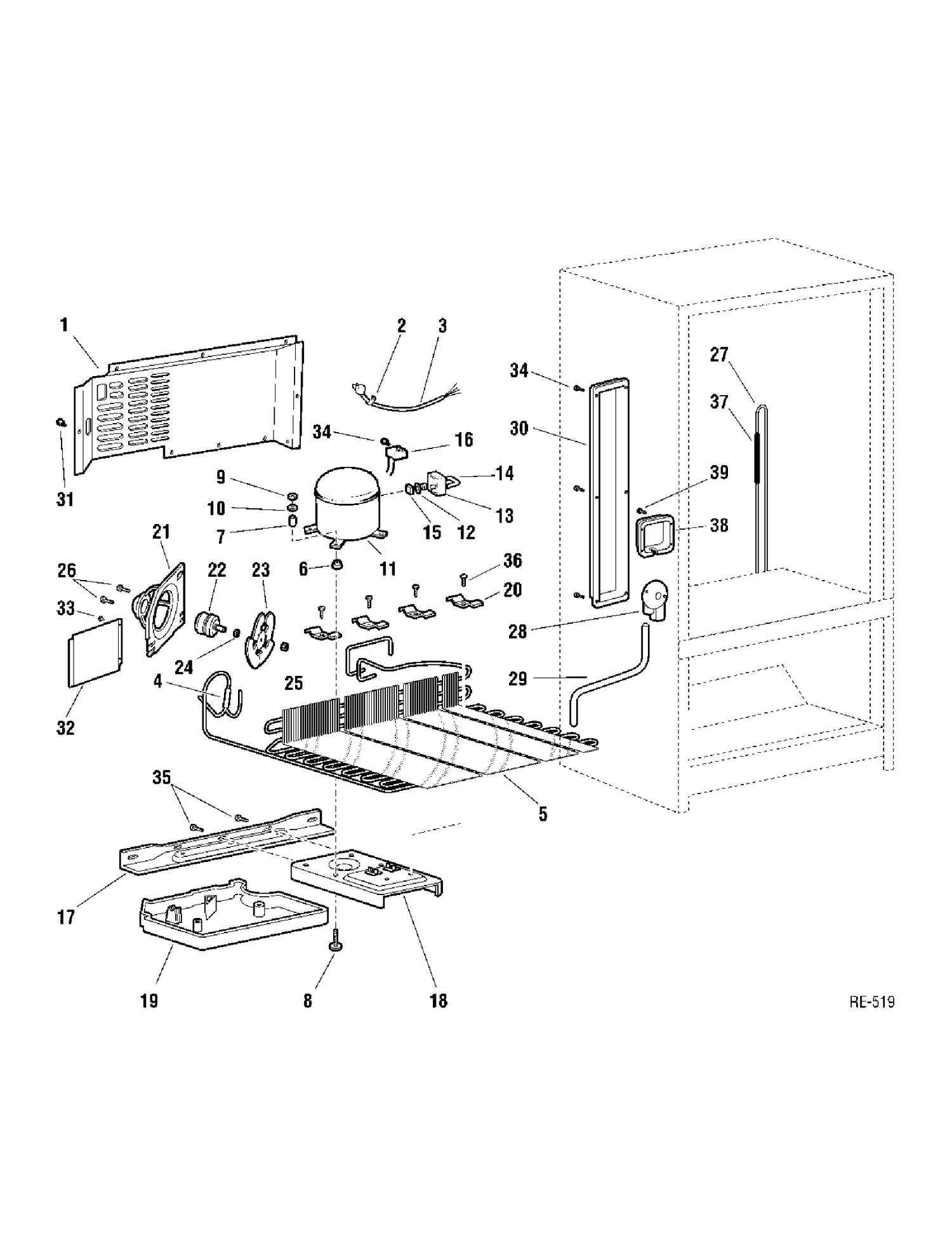 SYSTEM GROUP 2 Diagram and Parts List for TDC18PAAALBS  General Electric Refrigerator
