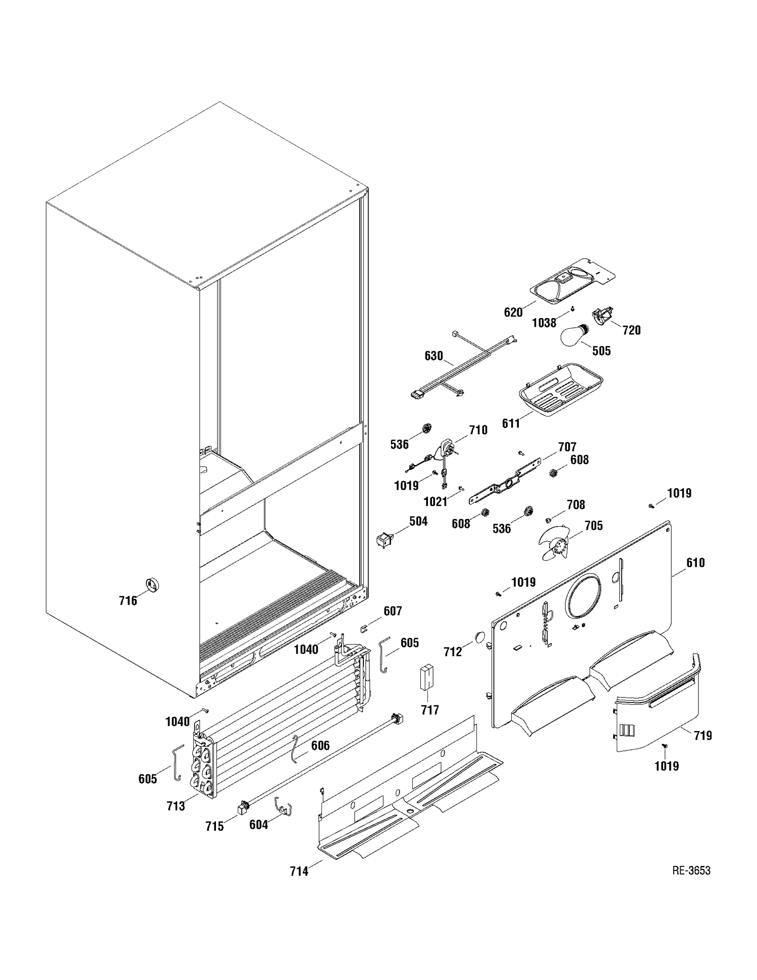 FZ SECTION Diagram and Parts List for GBRS0HBXARSS  General Electric Refrigerator