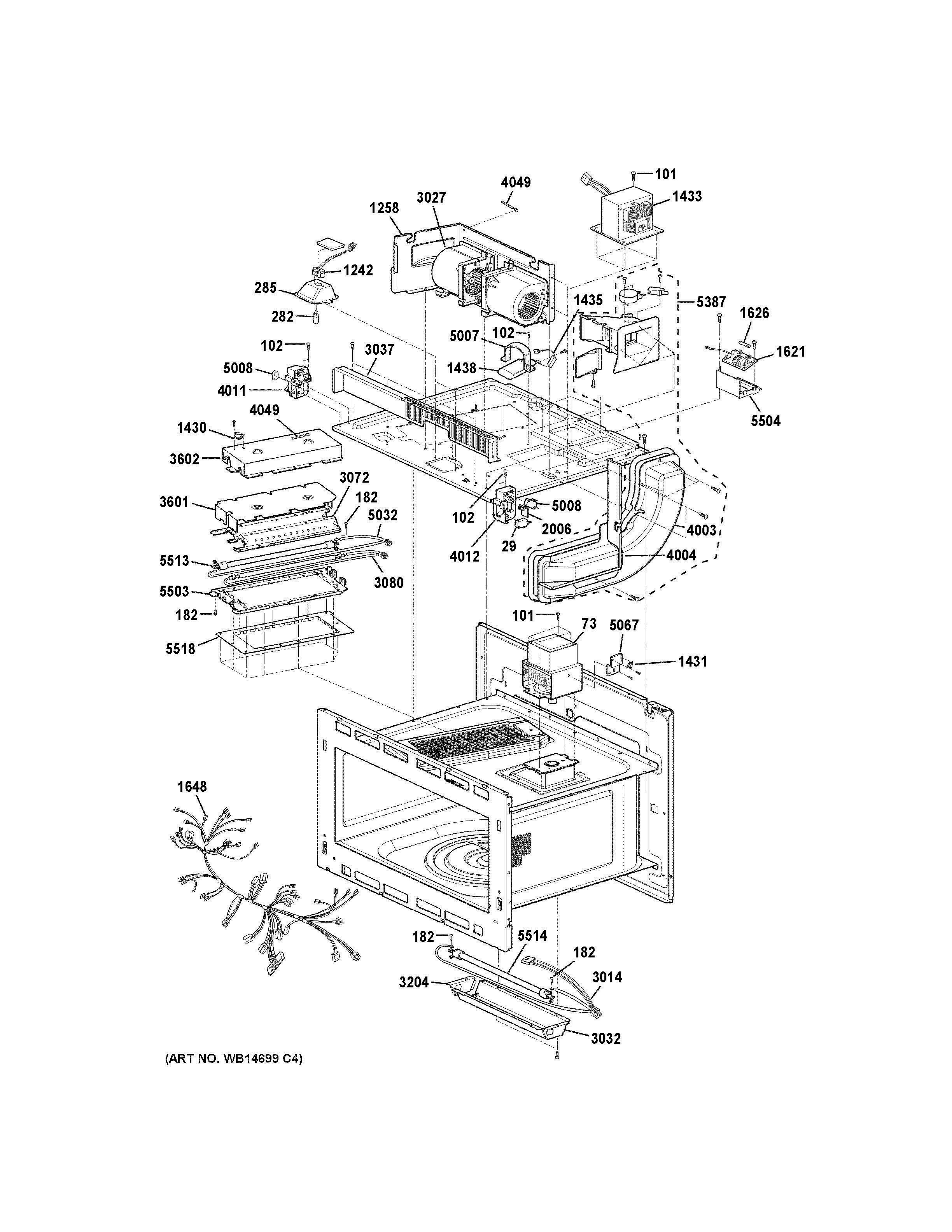 INSULATOR PARTS Diagram and Parts List for CSB9120SJ3SS  General Electric Microwave