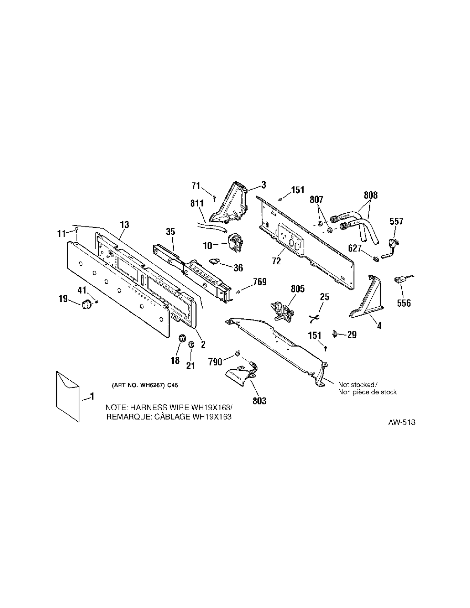 CONTROL PANEL Diagram and Parts List for WPRE6280D0WW  General Electric Washer