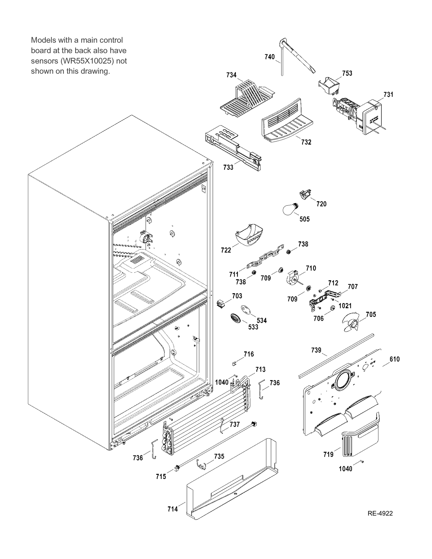 FZ SECTION Diagram and Parts List for CFCP1NIYDSS  General Electric Refrigerator