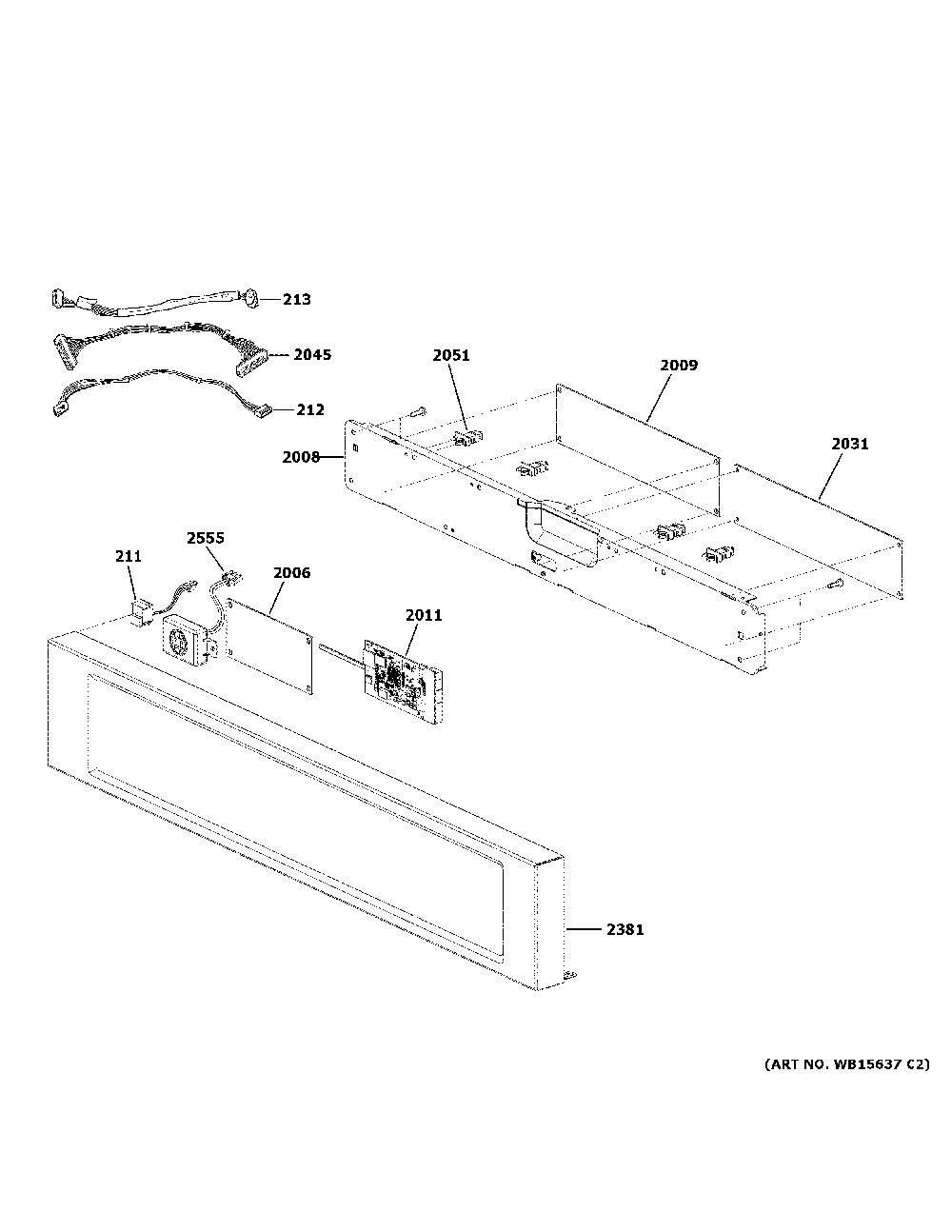 Control parts Diagram and Parts List for ZSB9132N2SS  General Electric Microwave