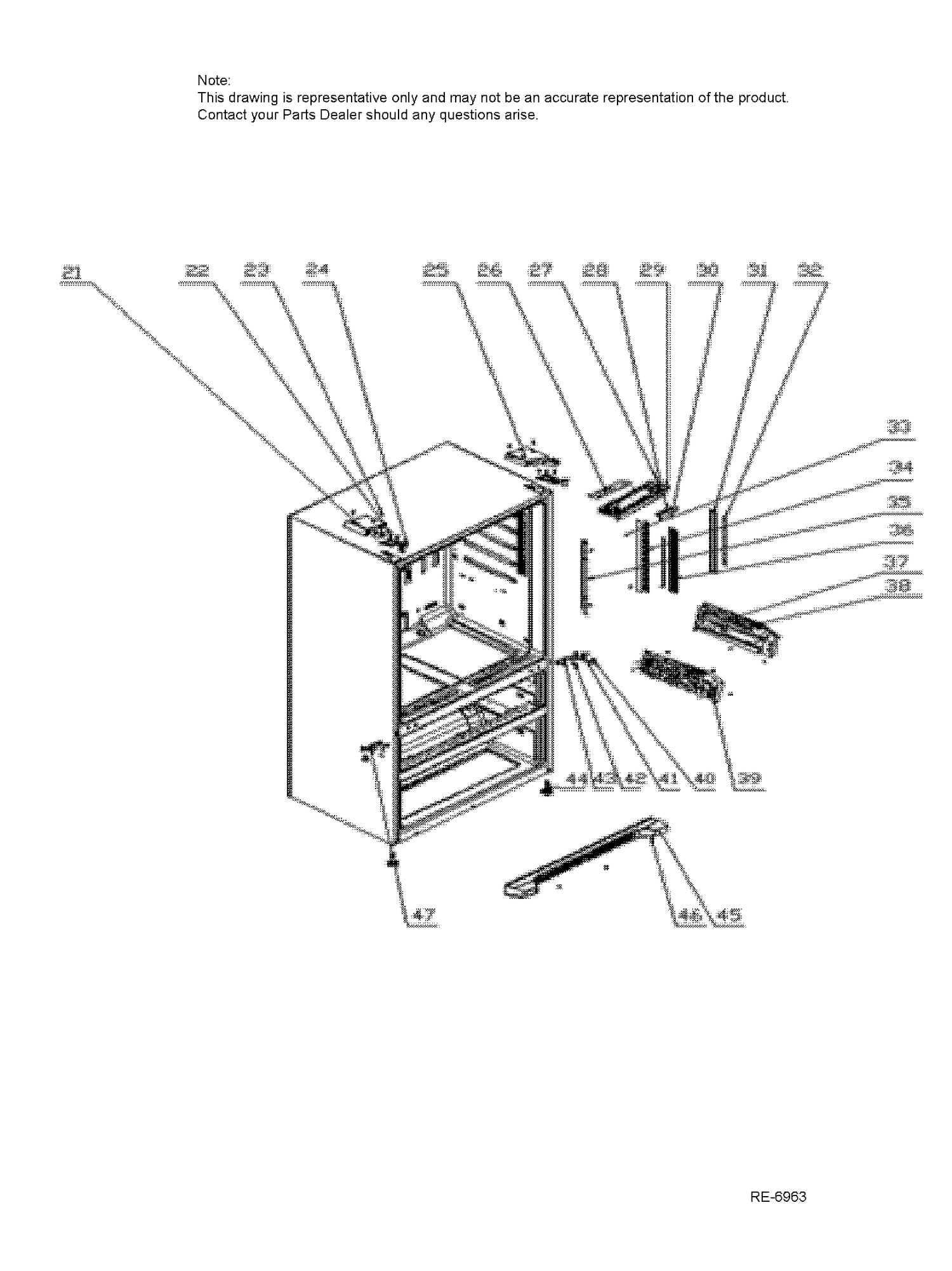 CABINET Diagram and Parts List for MWS21FSKASS  General Electric Refrigerator