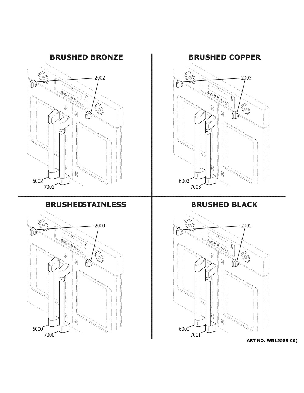 Cafe Customization Diagram and Parts List for CTS90FP2M1S1  General Electric Wall Oven