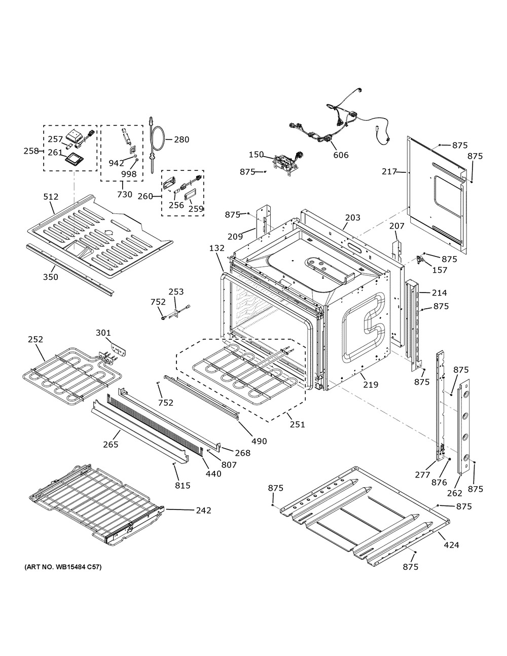 Body Parts Diagram and Parts List for CTS90DM2N3S5  General Electric Wall Oven