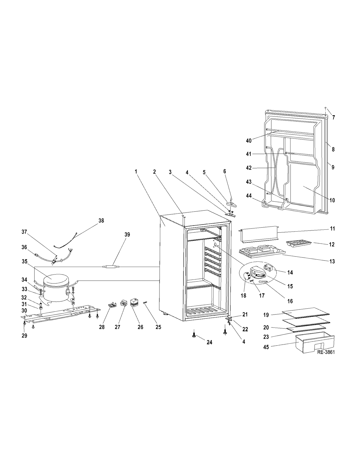 REFRIGERATOR Diagram and Parts List for GMR05BLPBBC  General Electric Refrigerator