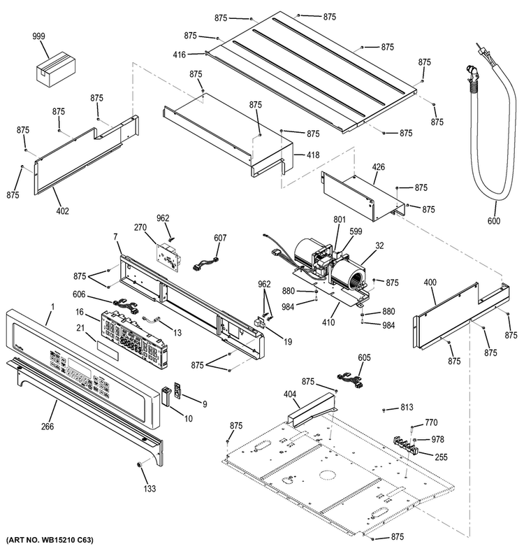 Control Panel Diagram and Parts List for PK7500SF4SS  General Electric Wall Oven