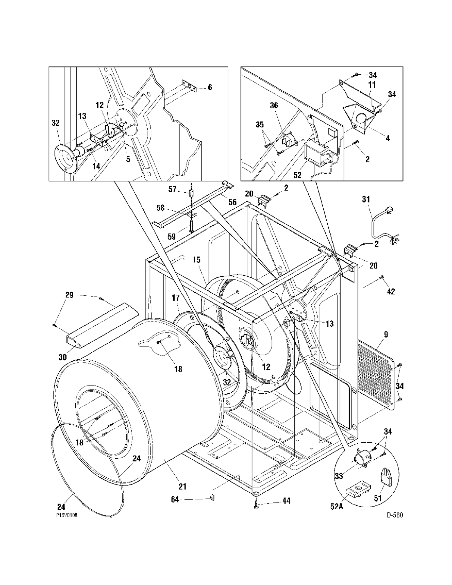 CABINET Diagram and Parts List for PCCH43EH0WW  General Electric Dryer