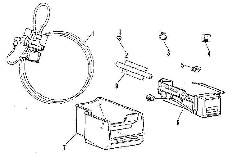 Icemaker And Accessorys Diagram and Parts List for 8336  General Electric Ice Maker