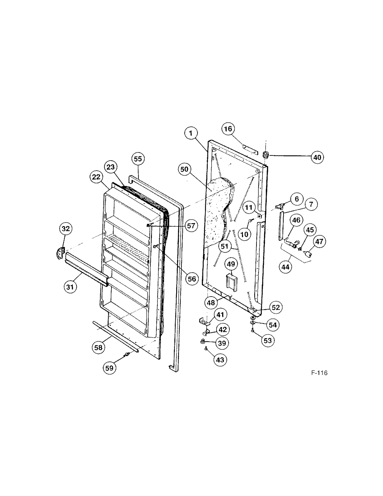 FREEZER Diagram and Parts List for 86190  General Electric Freezer