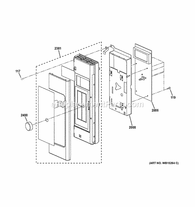 Control Parts Diagram and Parts List for PVM9179SF1SS  General Electric Microwave