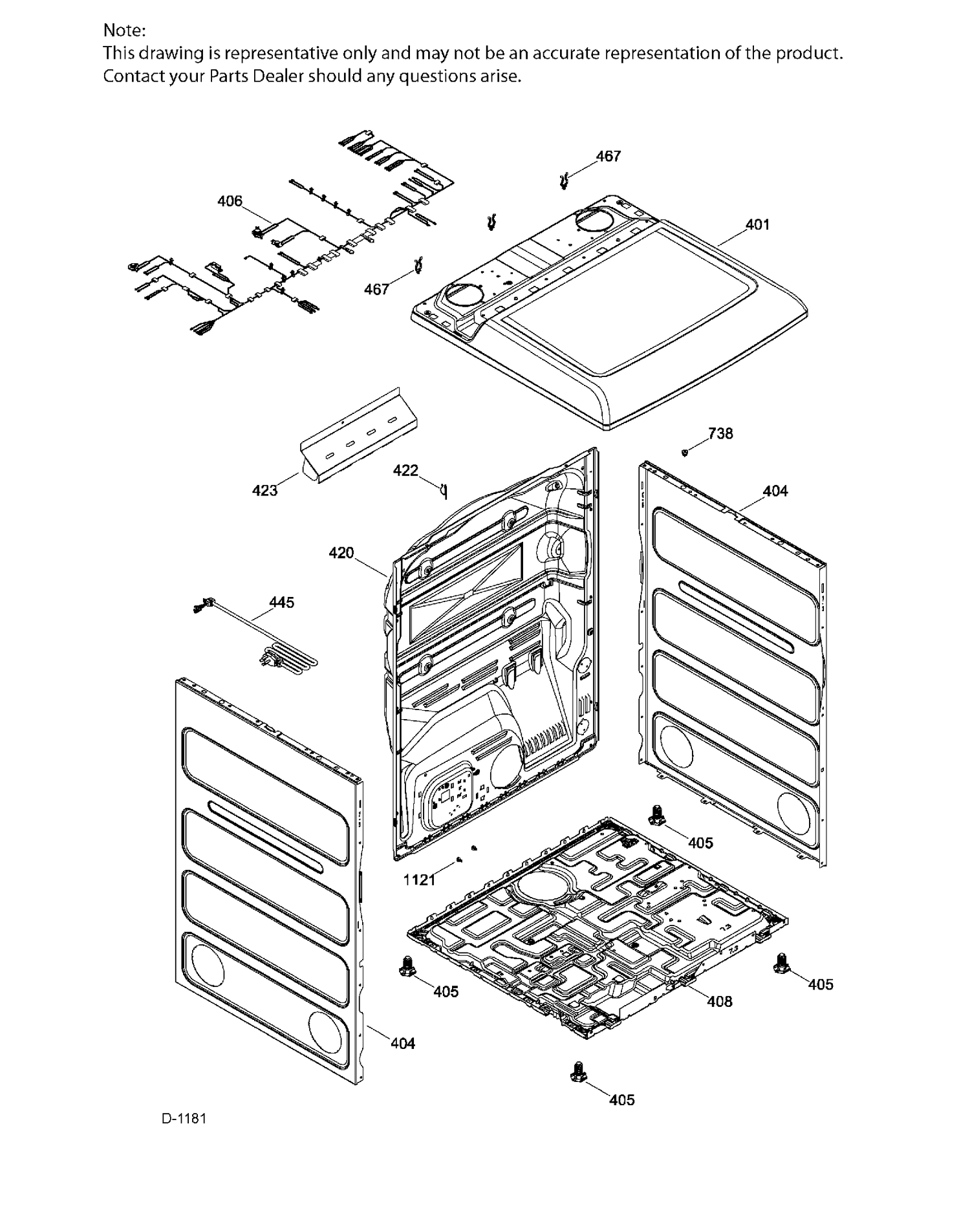 CABINET Diagram and Parts List for GTD65EBMJ3WS  General Electric Dryer