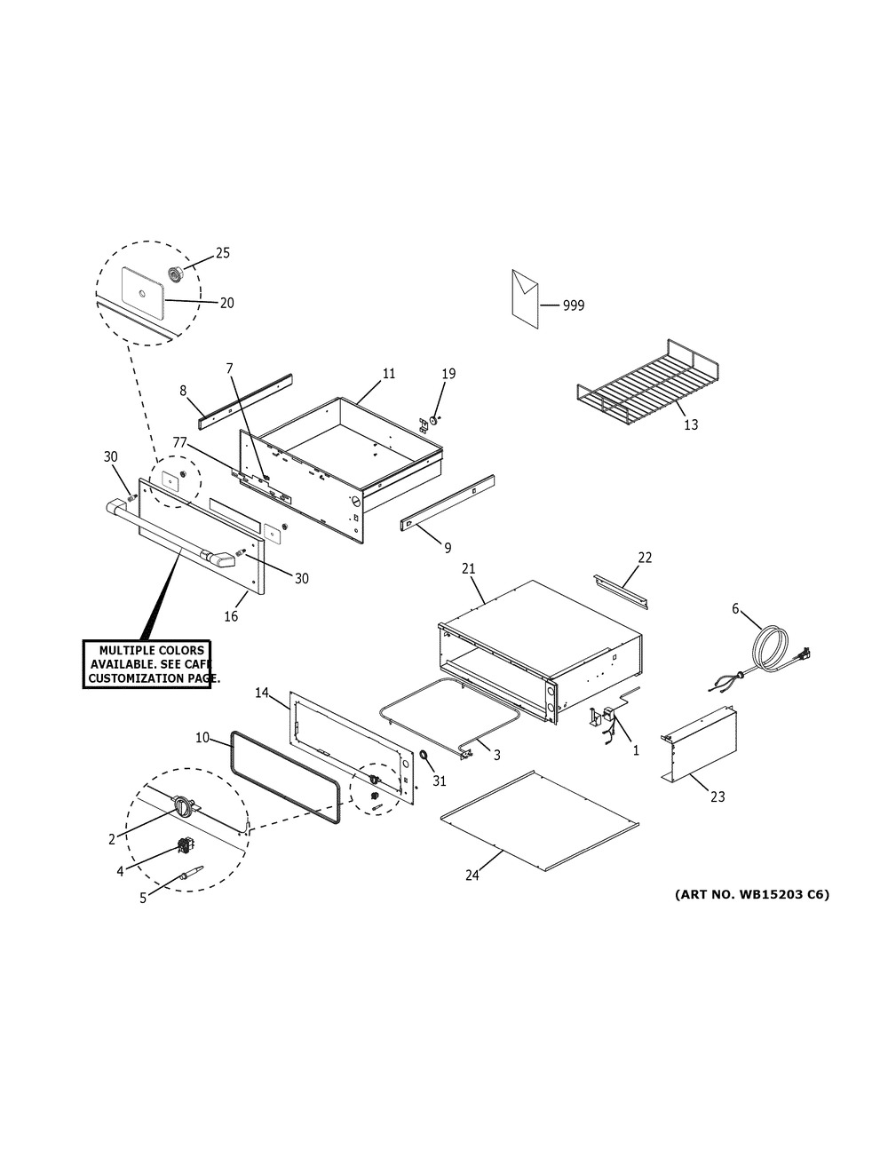 Warming Drawer Diagram and Parts List for CTW900P2N1S1  General Electric Warming Drawer