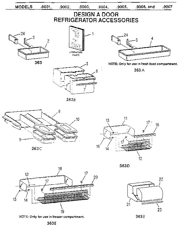 Replacement Parts Diagram and Parts List for 9007  General Electric Refrigerator